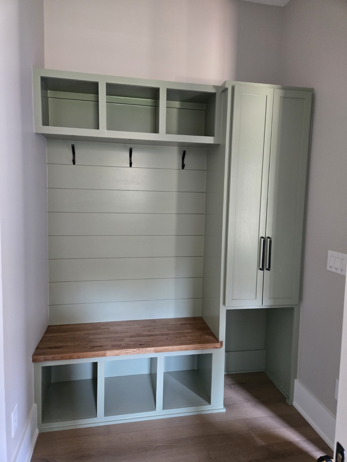 Custom mudroom built-ins in Columbia Tennessee