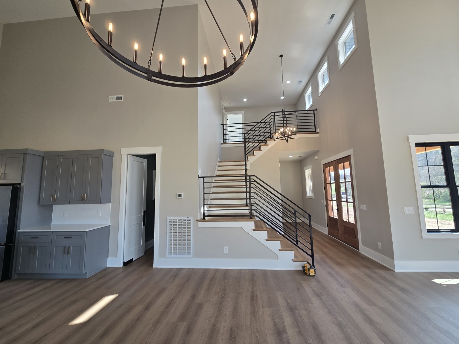 Custom staircase and open concept interior in Columbia Tennessee
